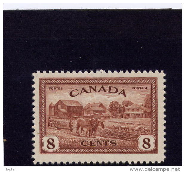 CANADA, 1946,  # 268, K G V1  PEACE ISSUE; EASTERN FARM SCENE SINGLE  M NH - Nuevos