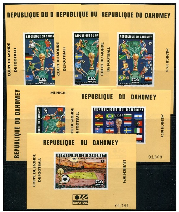 Football WC 1974 Dahomey  Set Of 6Lux SS Soccer MNH**VF - 1974 – Germania Ovest