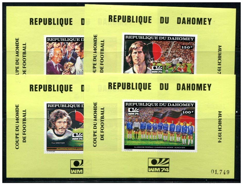 Football WC 1974 Dahomey  Set Of 4Lux SS Soccer MNH**VF - 1974 – Germania Ovest