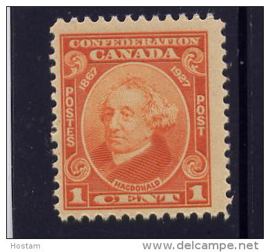 CANADA, 1927, #141, 60 TH ANNIVERSARY OF THE CONFEDERATION: SIR J A MACDONALD M GUM DISTURBANCE - Neufs