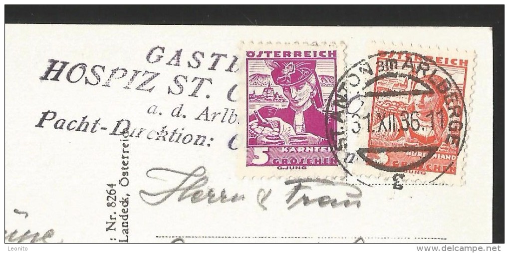 ST. CHRISTOPH Am Arlberg Gasthof HOSPIZ St. Anton 1935 - Bludenz