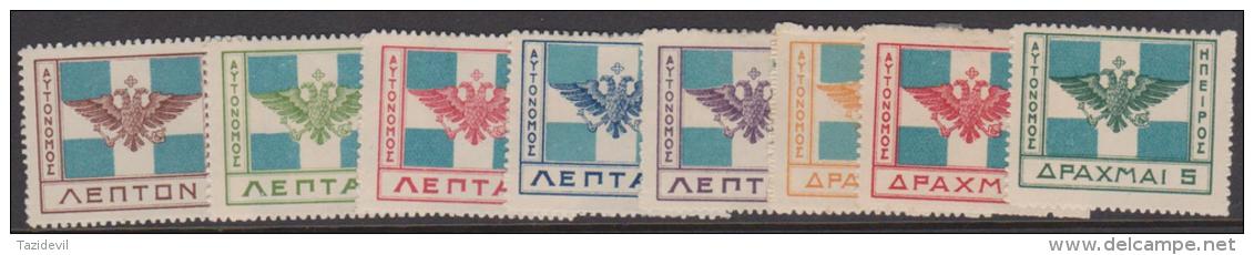 GREECE - EPIRUS - 1914 Flags Set Of 8. Scott 15-22. Mint Hinged * - Epirus & Albanie