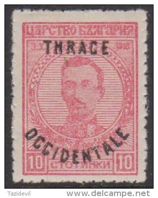 GREECE - THRACE - 1920  10s With A Great Offset Of Overprint. Scott N21. Mint Hinged * - Thracië