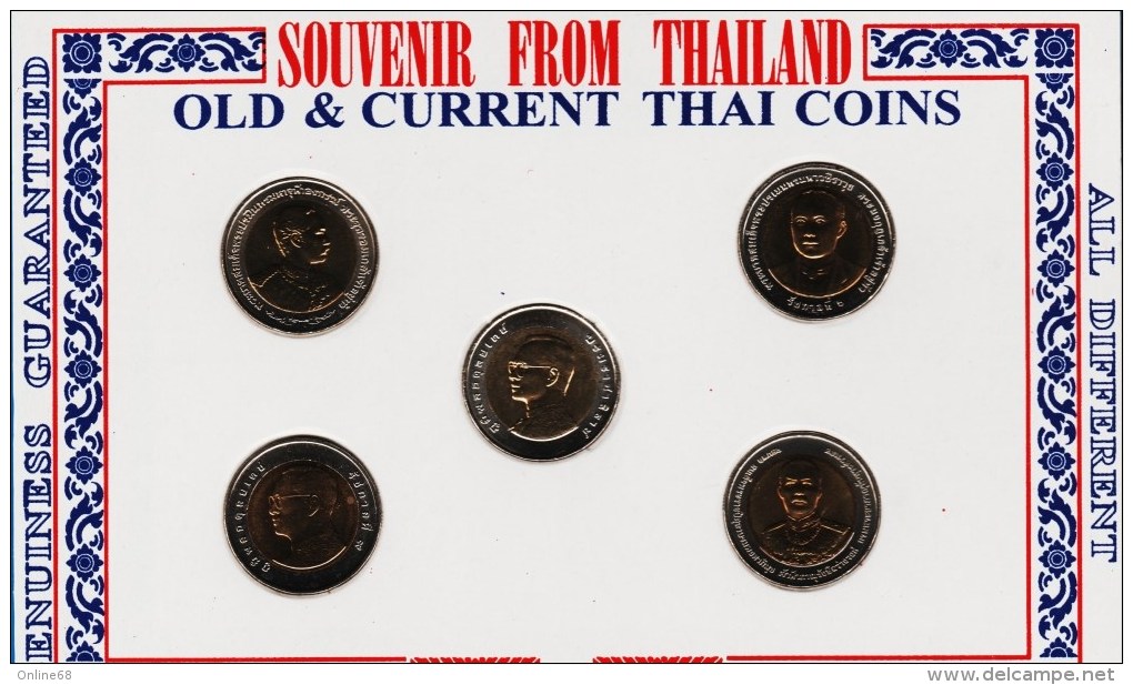 THAILANDE LOT 5x 10 BAHT BIMETAL  COMMEMORATIVE 1997 - 2012  UNC - Thailand