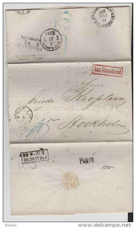 Rl003b/ Russland - Schweden (Stockholm) Unfrankiert 1862, Mit Textinhalt - Briefe U. Dokumente