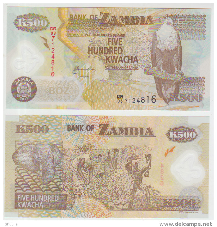 Zambia 500 Kwacha 2011 Pick 43h UNC - Zambie