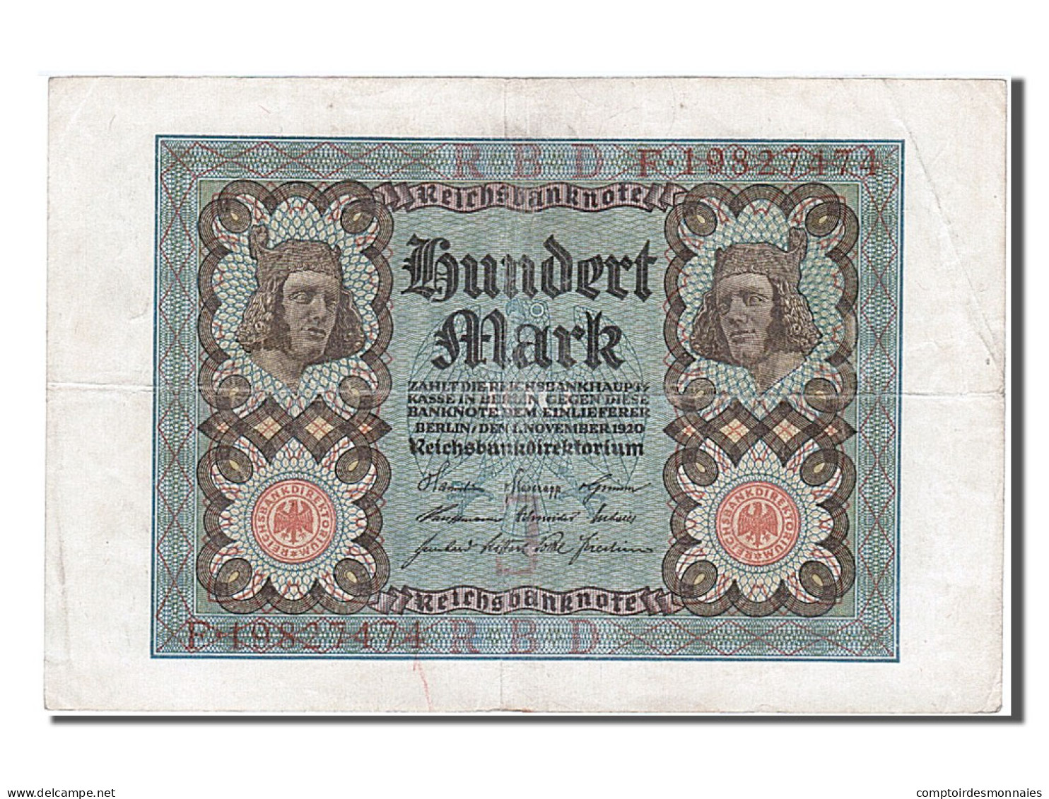 Billet, Allemagne, 100 Mark, 1920, 1920-11-01, TTB - 100 Mark