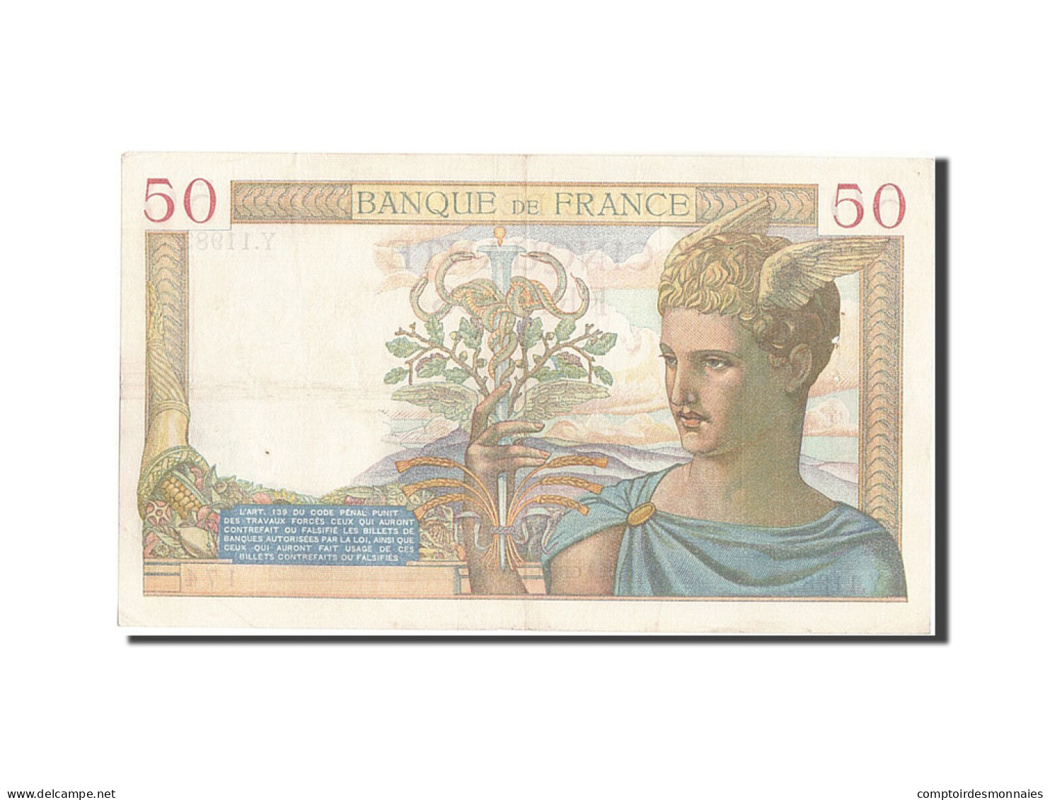 Billet, France, 50 Francs, 50 F 1934-1940 ''Cérès'', 1940, 1940-01-11, SUP - 50 F 1934-1940 ''Cérès''