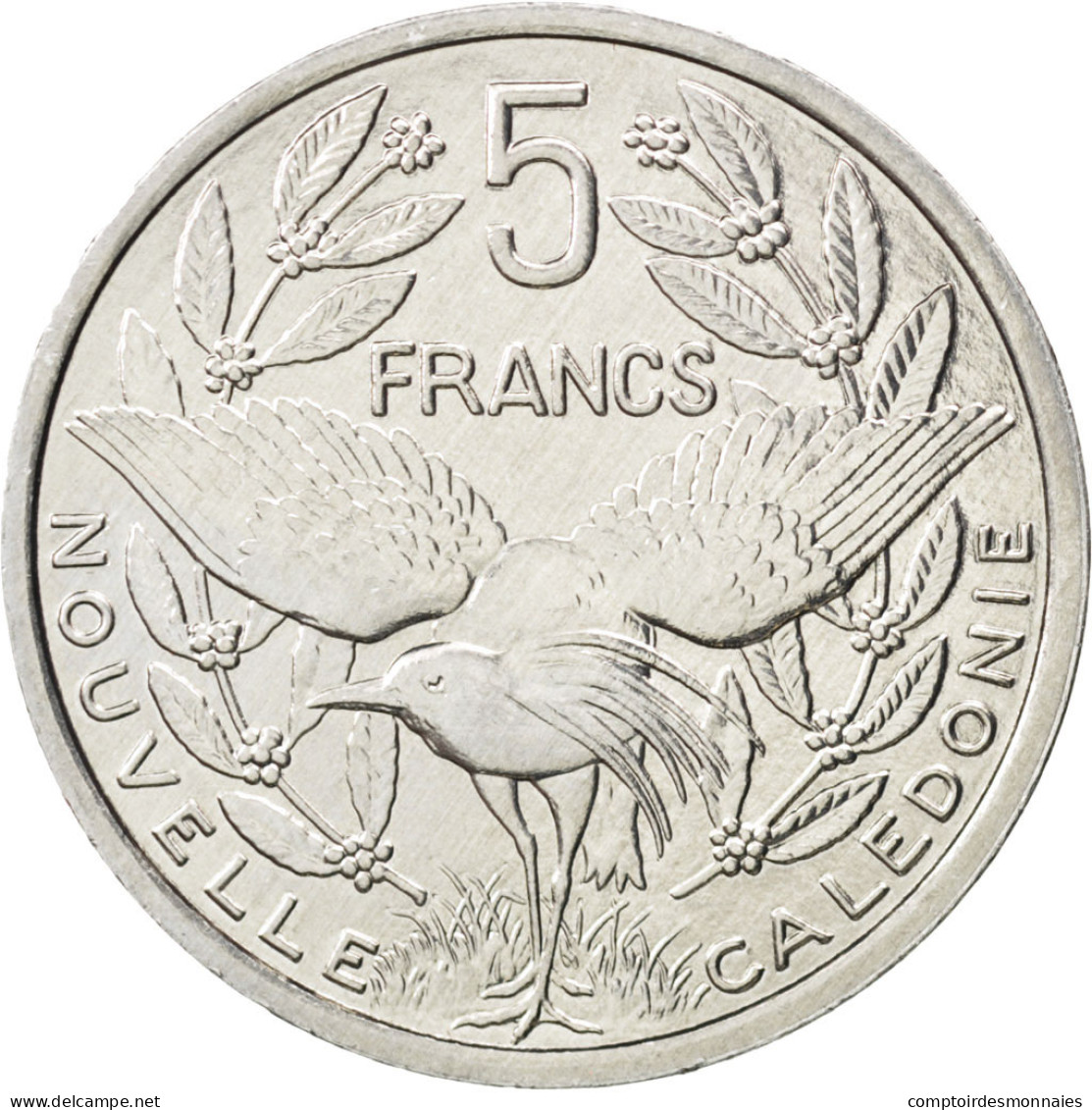 Monnaie, Nouvelle-Calédonie, 5 Francs, 1990, SPL+, Aluminium, KM:16 - Nieuw-Caledonië