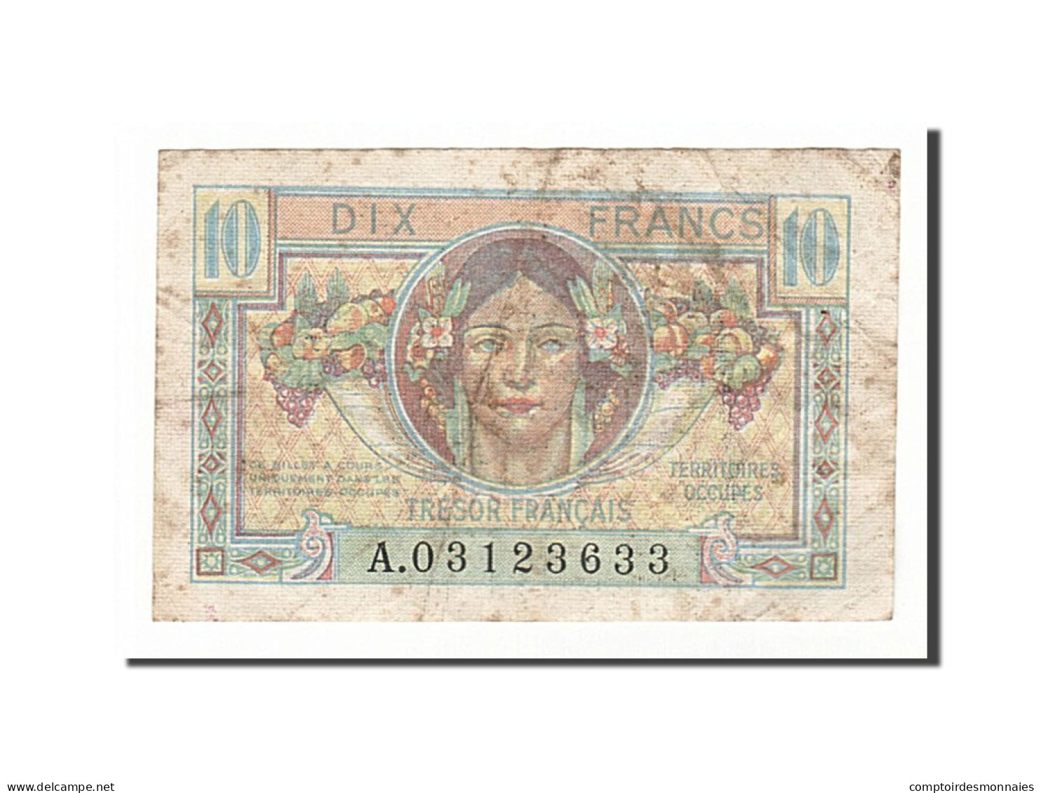 Billet, France, 10 Francs, 1947 French Treasury, 1947, TB, Fayette:30.1, KM:M7s - 1947 French Treasury