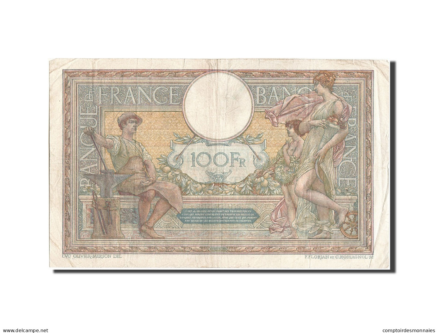 Billet, France, 50 Francs, 100 F 1908-1939 ''Luc Olivier Merson'', 1921 - 100 F 1908-1939 ''Luc Olivier Merson''