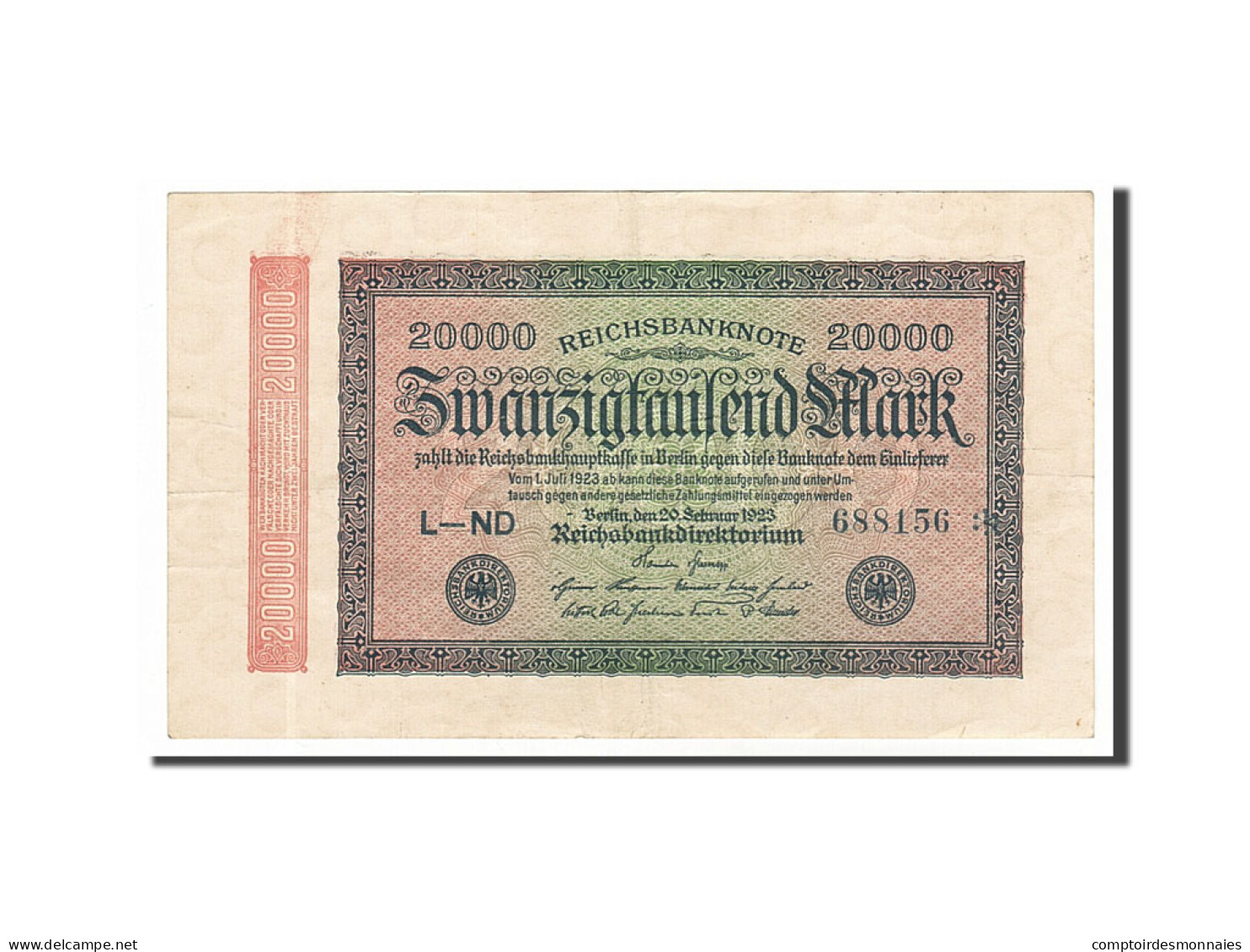 Billet, Allemagne, 20,000 Mark, 1923, 1923-02-20, TTB+ - 20.000 Mark