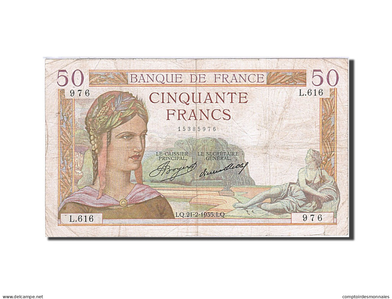 Billet, France, 50 Francs, 50 F 1934-1940 ''Cérès'', 1935, 1935-02-21, TB - 50 F 1934-1940 ''Cérès''