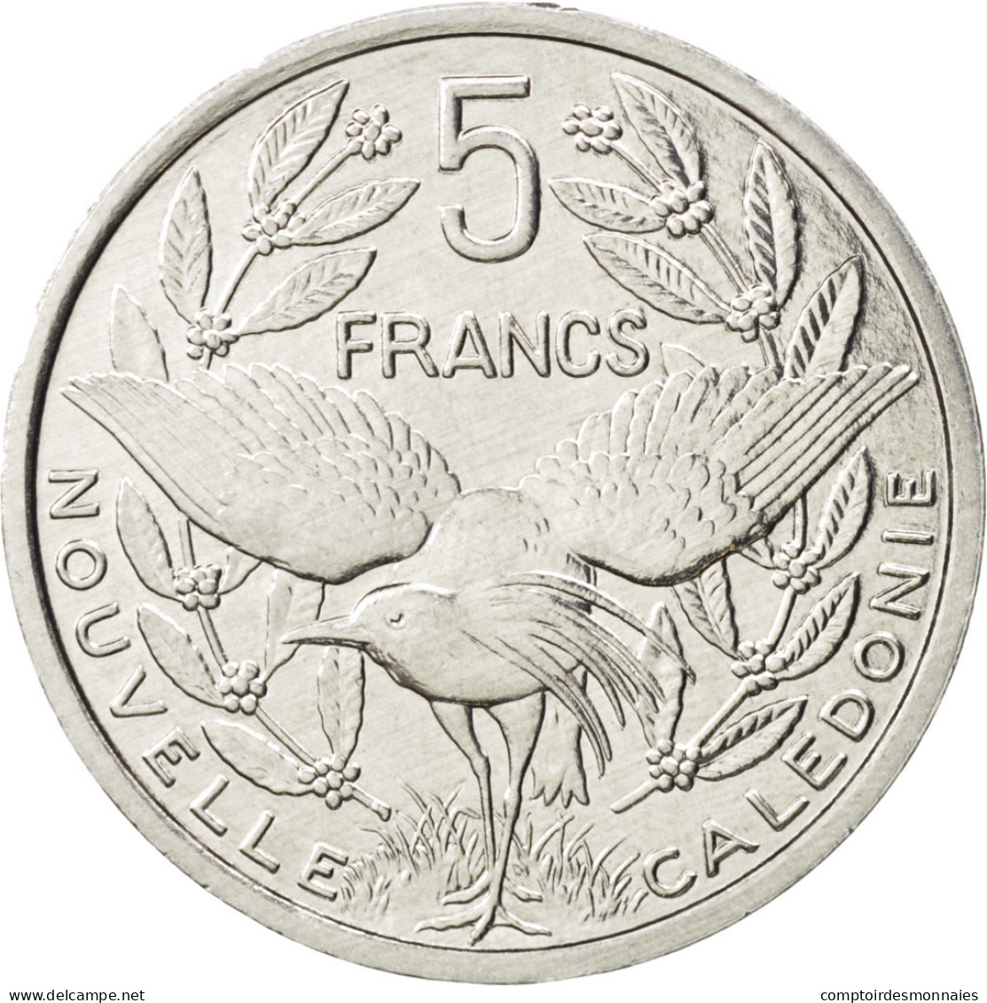 Monnaie, Nouvelle-Calédonie, 5 Francs, 1990, SPL+, Aluminium, KM:16 - Neu-Kaledonien