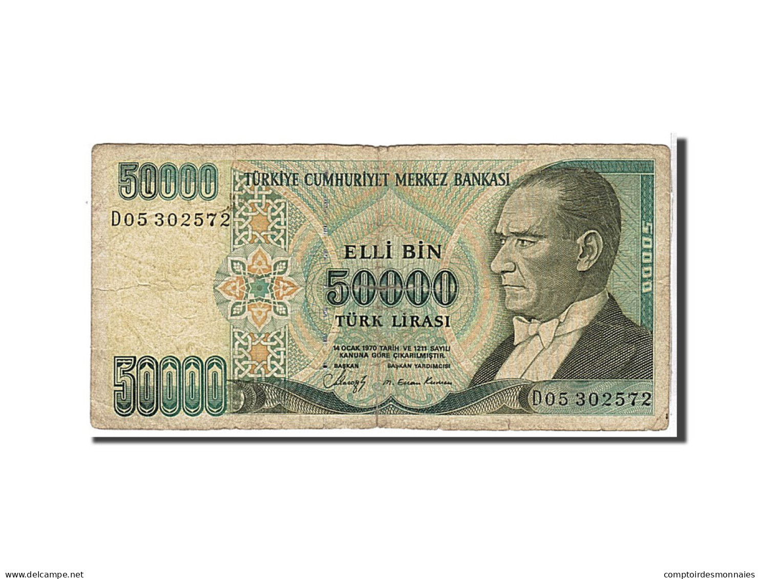 Billet, Turquie, 50,000 Lira, 1989, KM:203a, B - Turquie