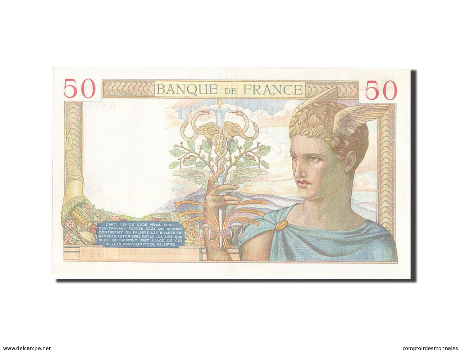 Billet, France, 50 Francs, 50 F 1934-1940 ''Cérès'', 1936, 1936-04-16, SUP - 50 F 1934-1940 ''Cérès''