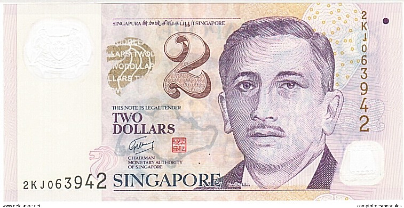 Billet, Singapour, 2 Dollars, 2005, SUP - Singapore