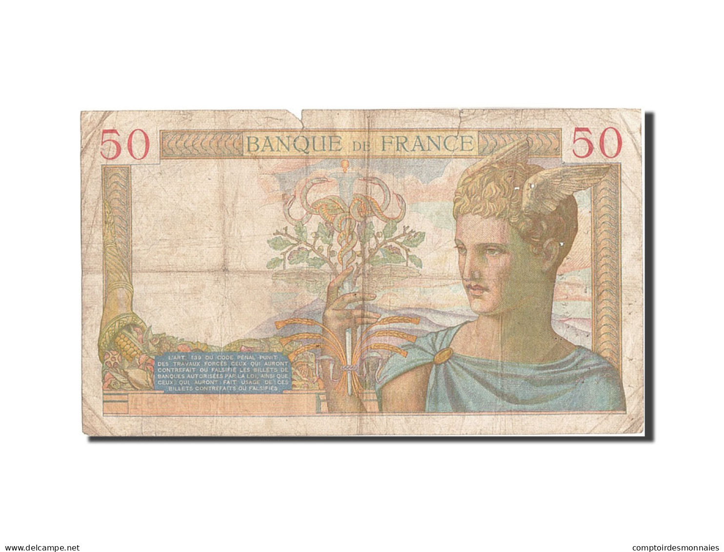 Billet, France, 50 Francs, 50 F 1934-1940 ''Cérès'', 1936, 1936-06-18, B+ - 50 F 1934-1940 ''Cérès''