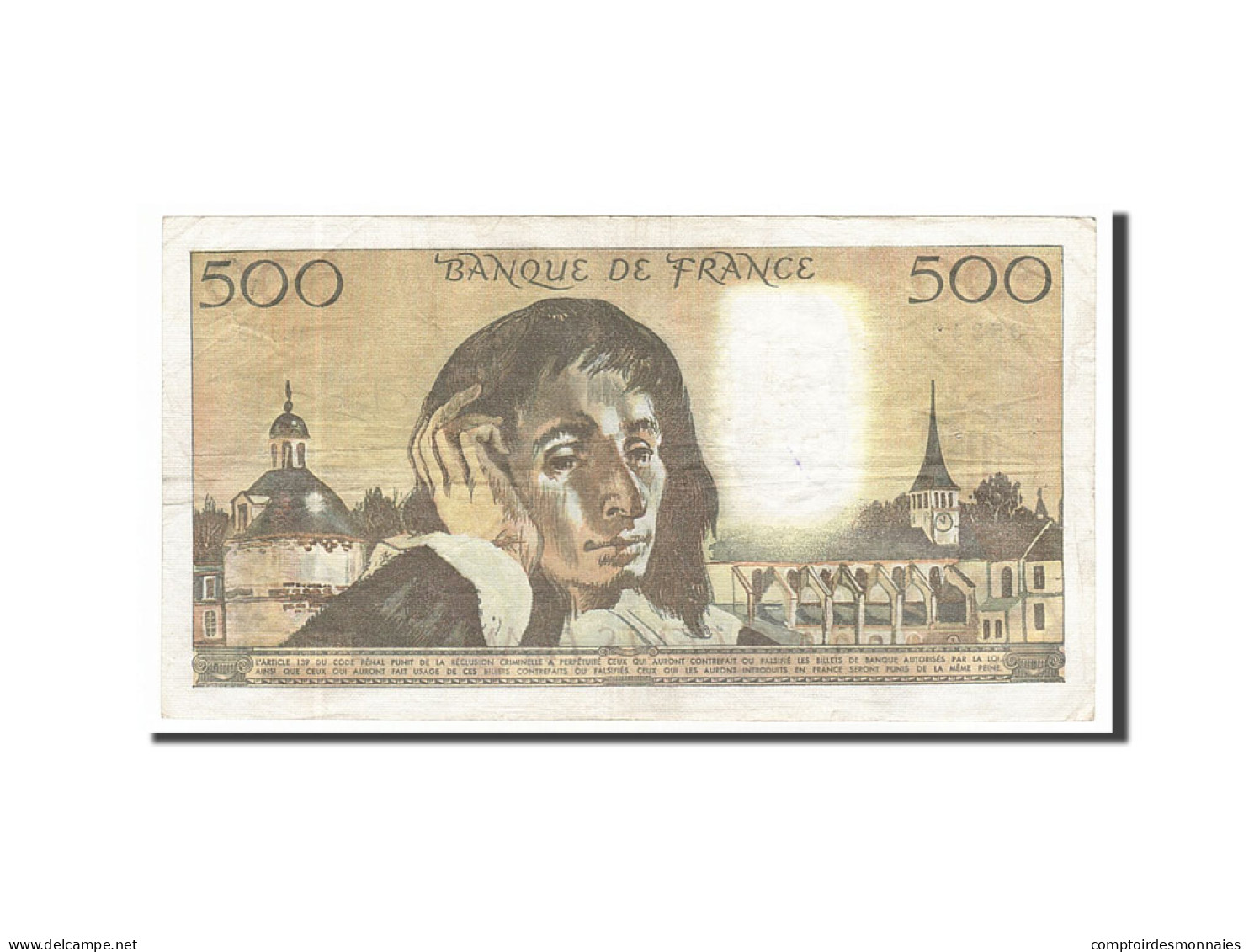 Billet, France, 500 Francs, 500 F 1968-1993 ''Pascal'', 1979, 1979-06-07, TTB - 500 F 1968-1993 ''Pascal''