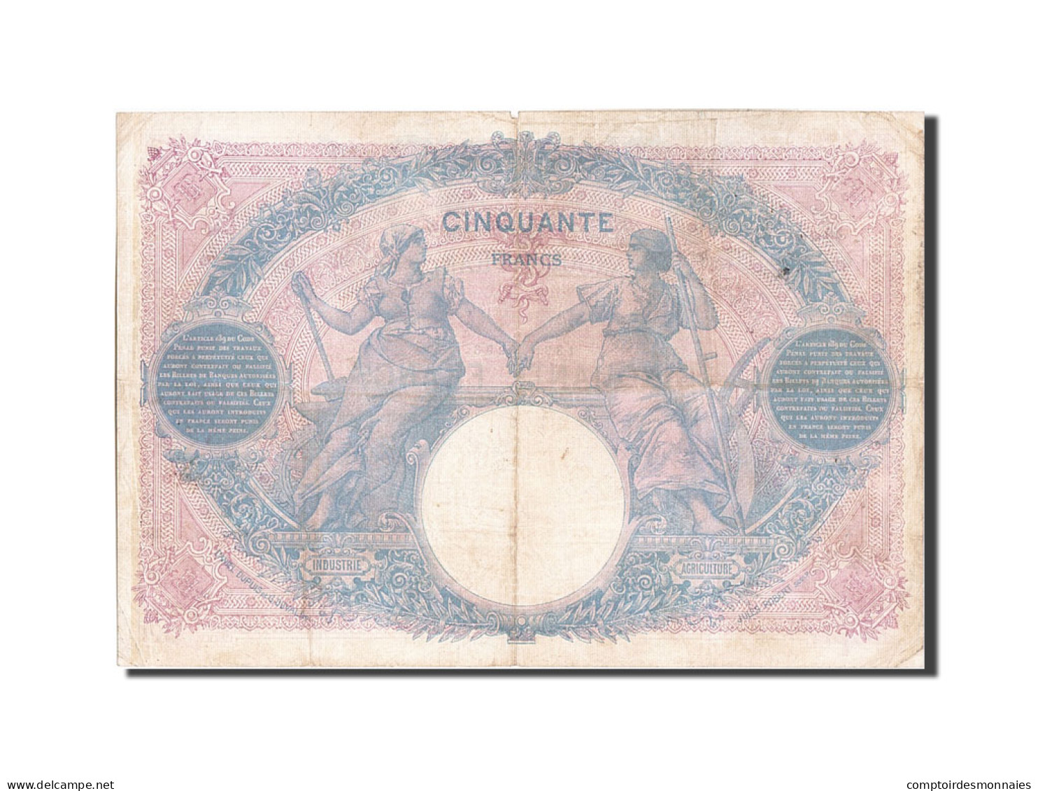 Billet, France, 50 Francs, 50 F 1889-1927 ''Bleu Et Rose'', 1914, 1914-07-07 - 50 F 1889-1927 ''Bleu Et Rose''