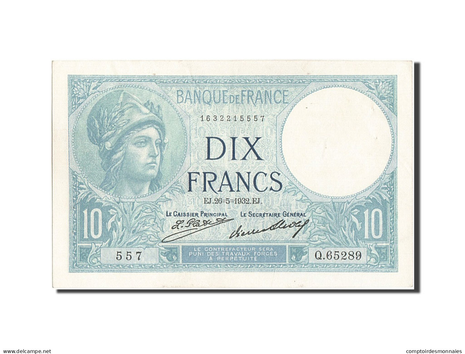 Billet, France, 10 Francs, 10 F 1916-1942 ''Minerve'', 1932, 1932-05-26, SUP - 10 F 1916-1942 ''Minerve''