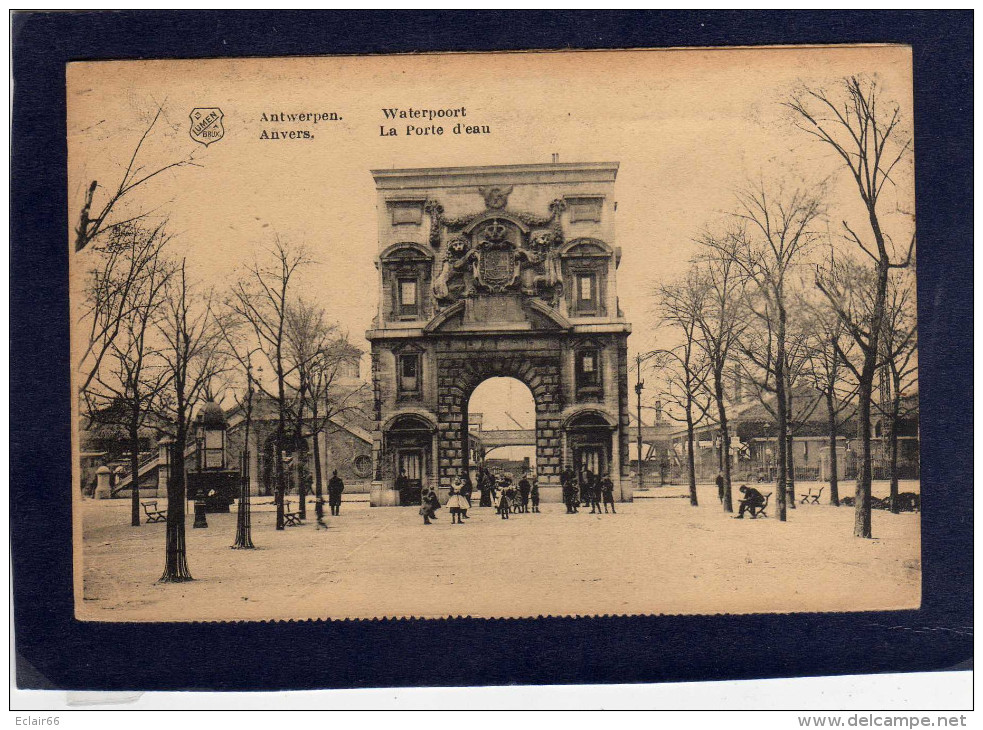 Anvers La Porte D'eau Waterpoort Trés Animée   Cpa  Année 1912   Edit   LUMEN  à Brux. - Antwerpen