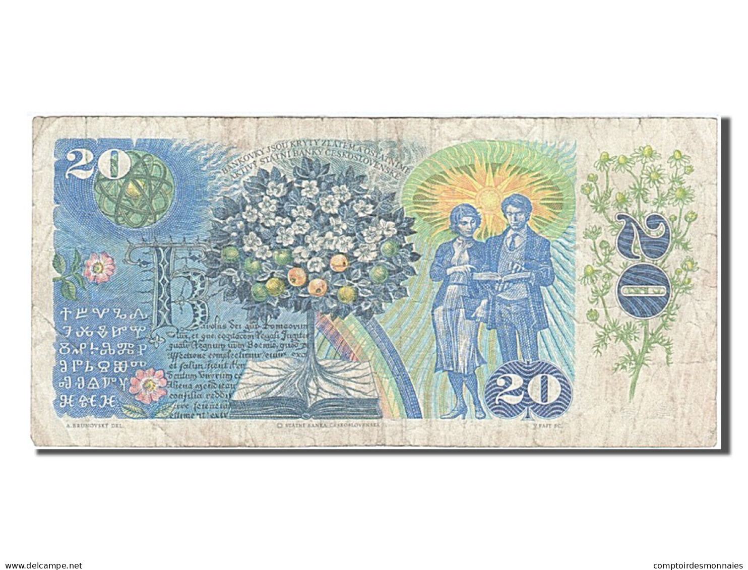 Billet, Tchécoslovaquie, 20 Korun, 1988, TB+ - Tchécoslovaquie