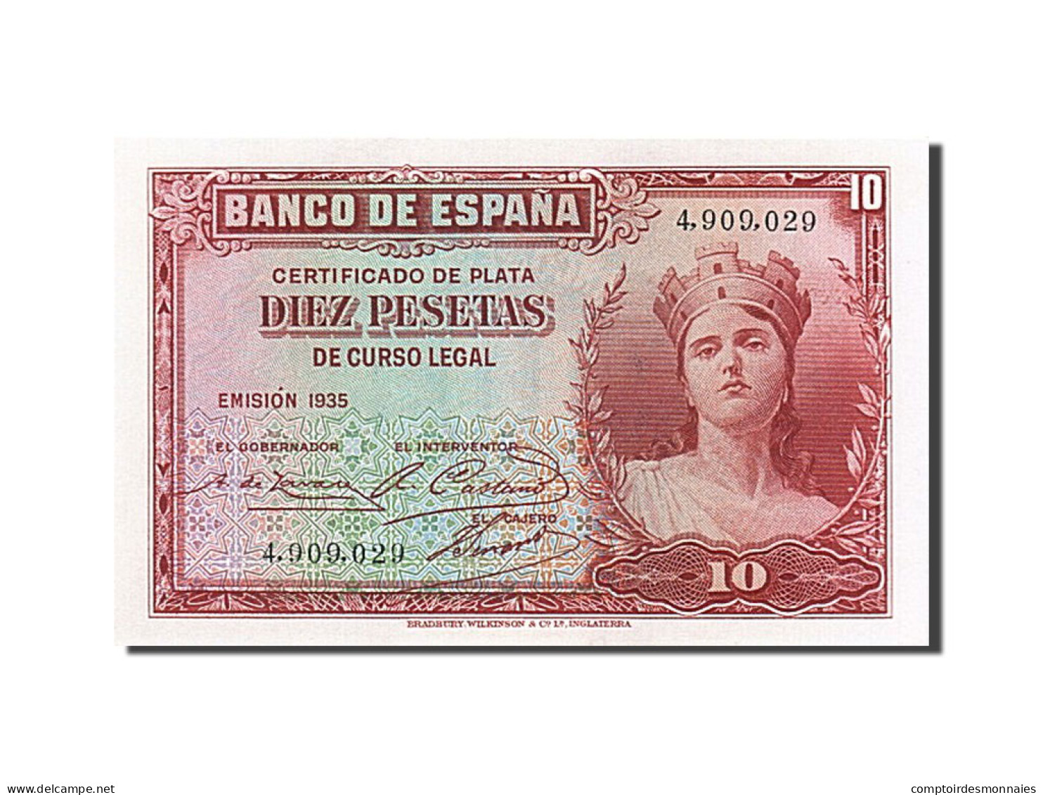 Billet, Espagne, 10 Pesetas, 1935, NEUF - 10 Peseten