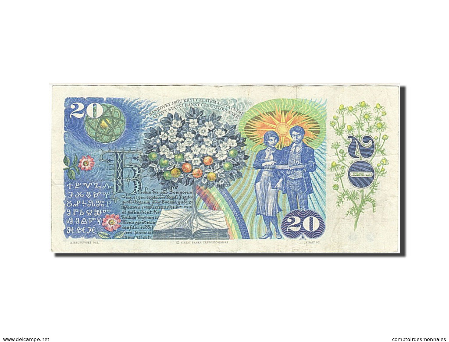 Billet, Tchécoslovaquie, 20 Korun, 1988, TTB - Tchécoslovaquie
