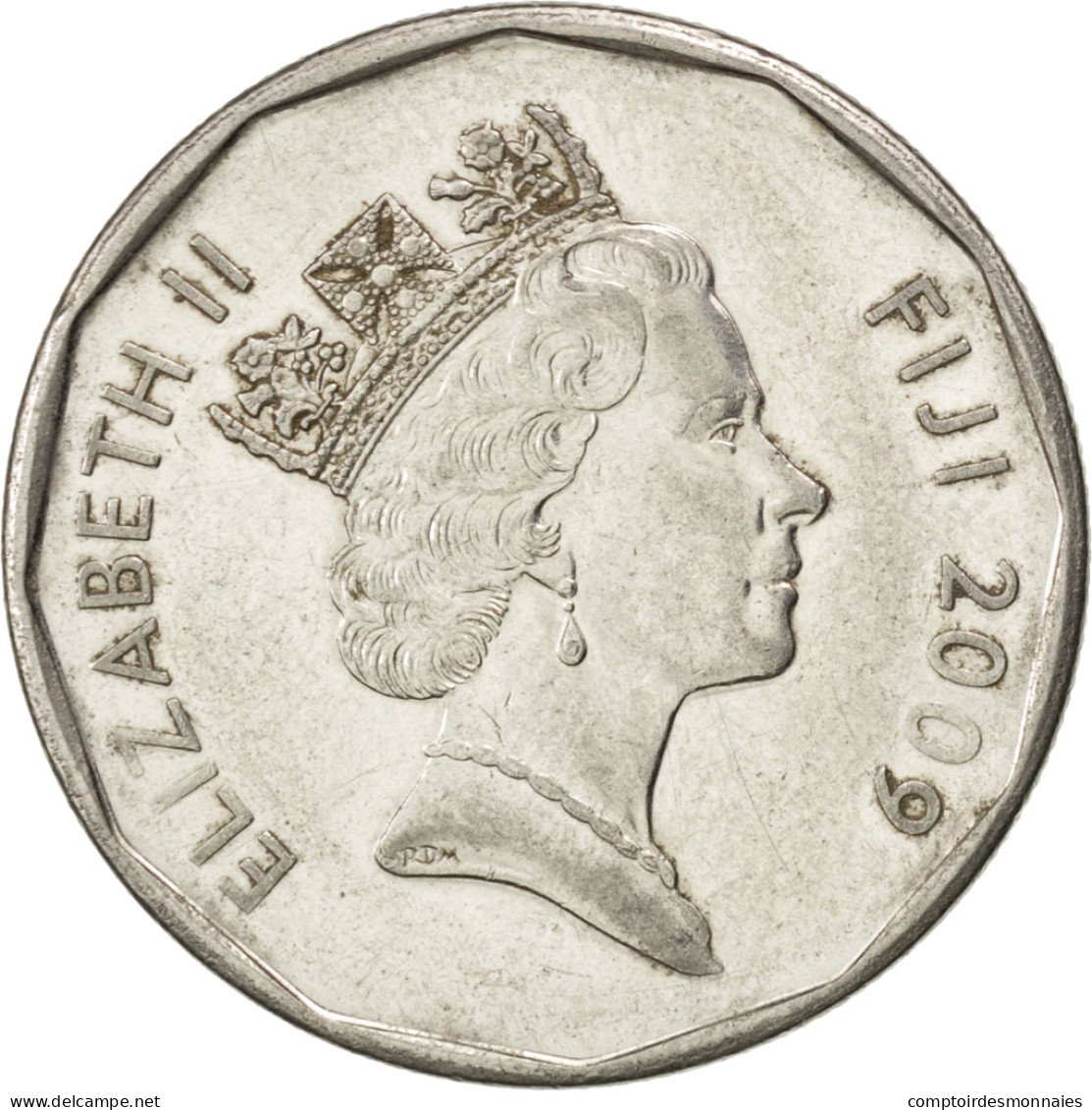 Monnaie, Fiji, Elizabeth II, 50 Cents, 2009, SUP, Nickel Plated Steel, KM:122 - Fiji