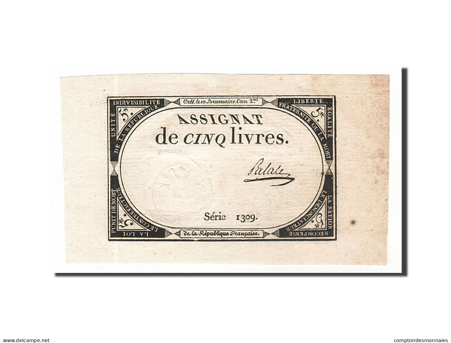 Billet, France, 5 Livres, 1793, Palale, SUP, KM:A76, Lafaurie:171 - Assignats