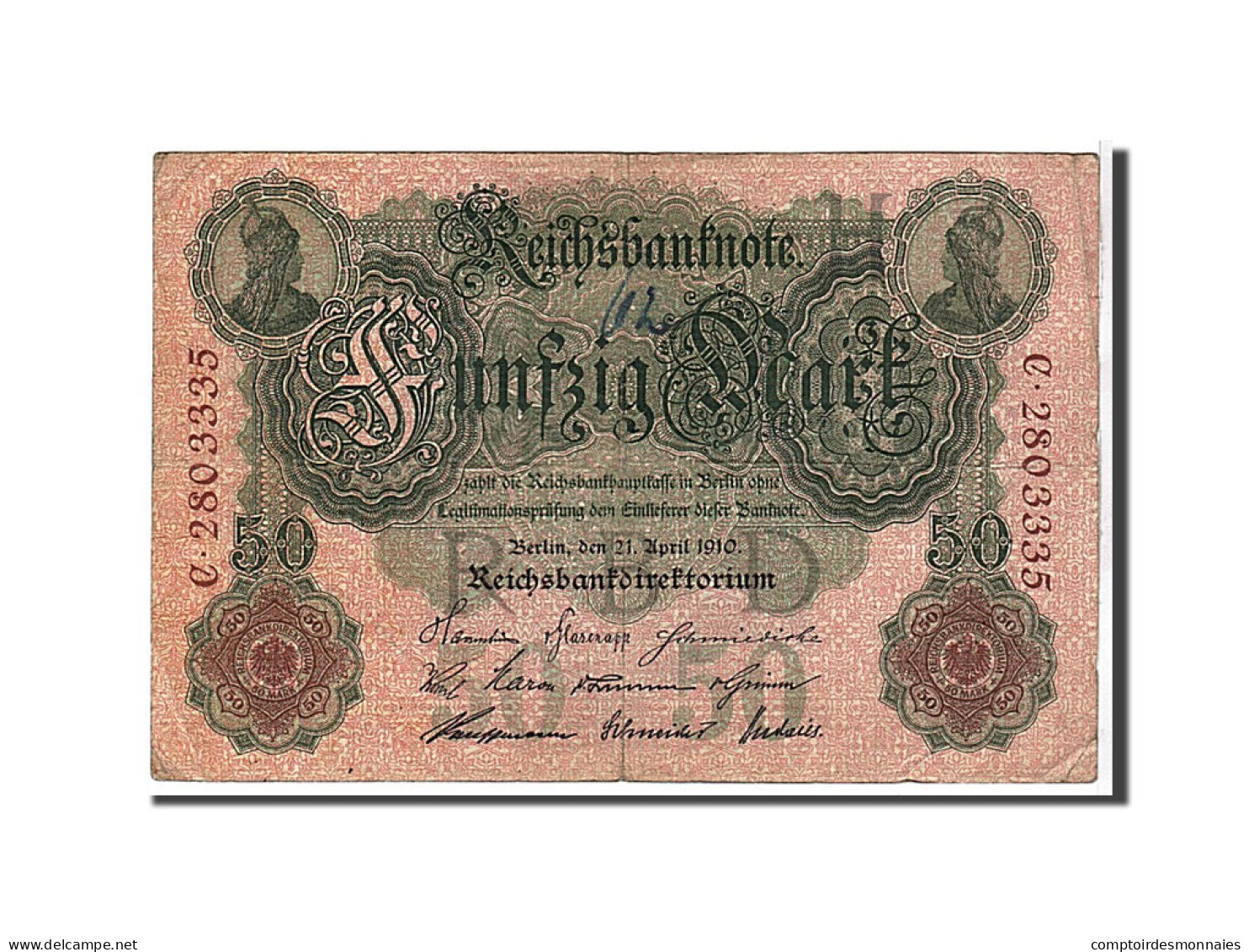 Billet, Allemagne, 50 Mark, 1910, KM:41, TB+ - 50 Mark