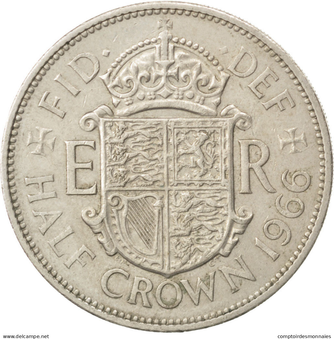 Monnaie, Grande-Bretagne, Elizabeth II, 1/2 Crown, 1966, TTB, Copper-nickel - K. 1/2 Crown