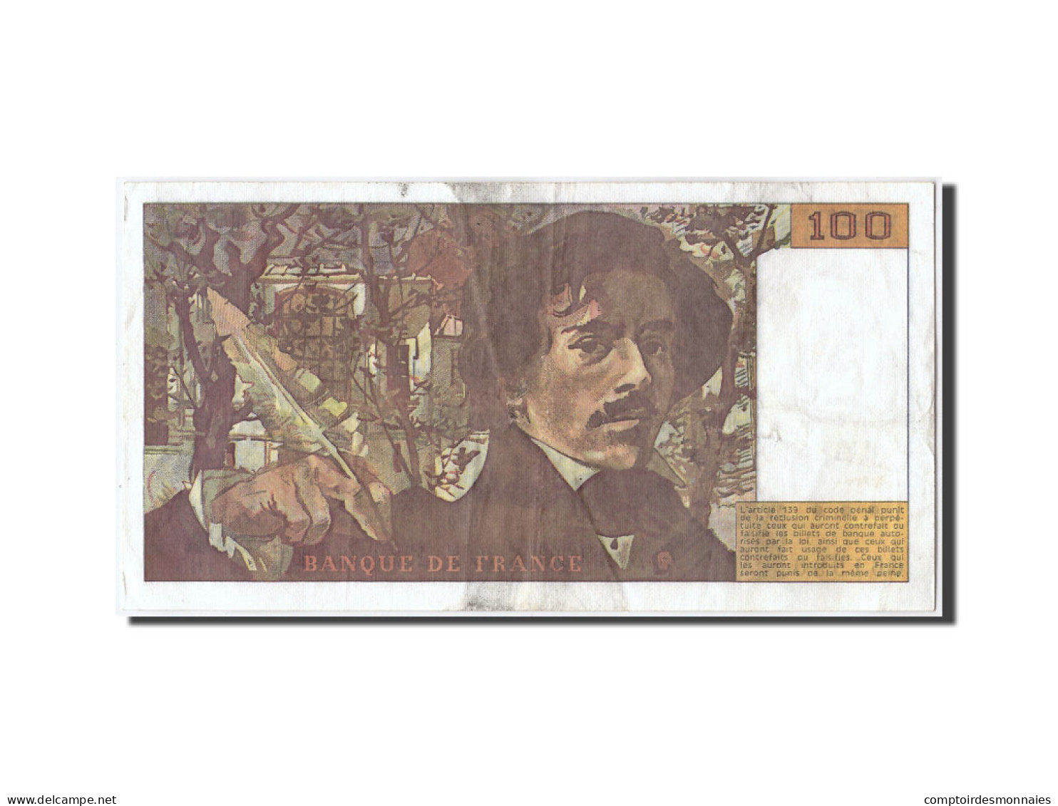 Billet, France, 100 Francs, 100 F 1978-1995 ''Delacroix'', 1990, TTB - 100 F 1978-1995 ''Delacroix''