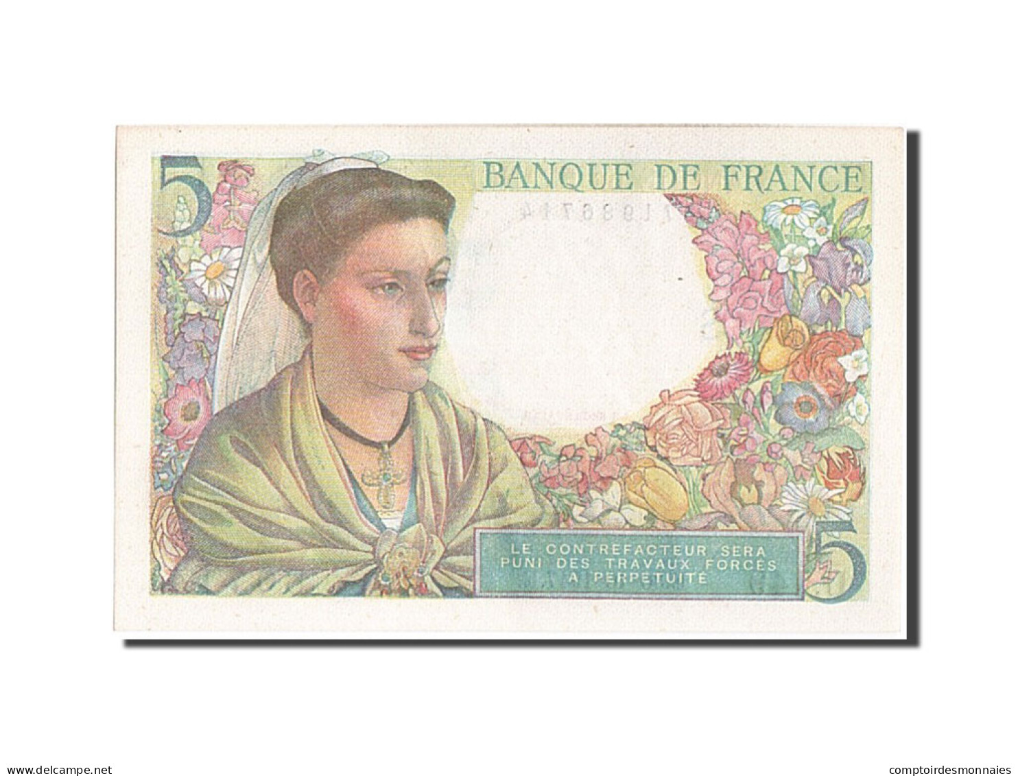 Billet, France, 5 Francs, 5 F 1943-1947 ''Berger'', 1947, 1947-10-30, SUP+ - 5 F 1943-1947 ''Berger''