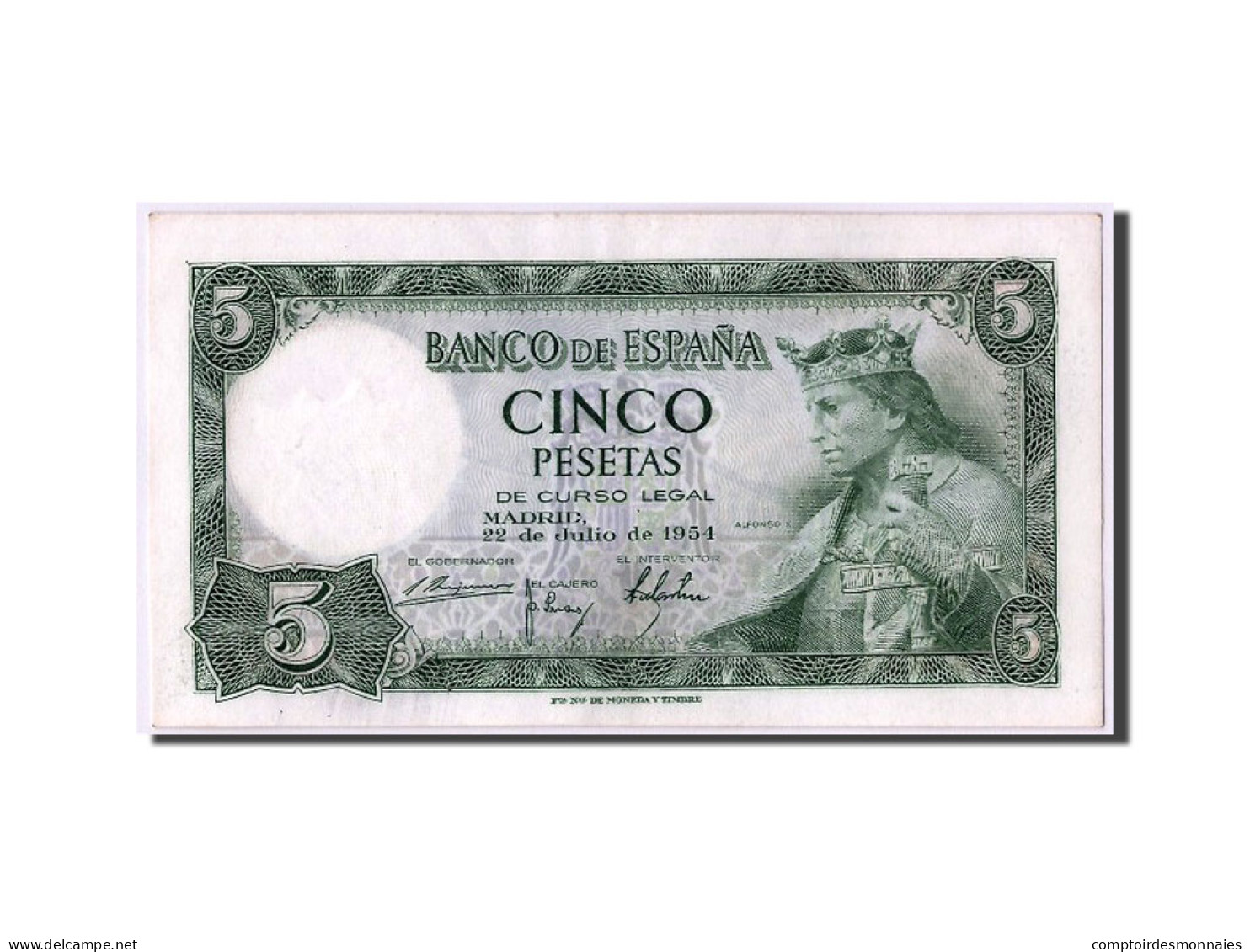 Billet, Espagne, 5 Pesetas, 1954, 1954-07-22, SPL - 5 Peseten