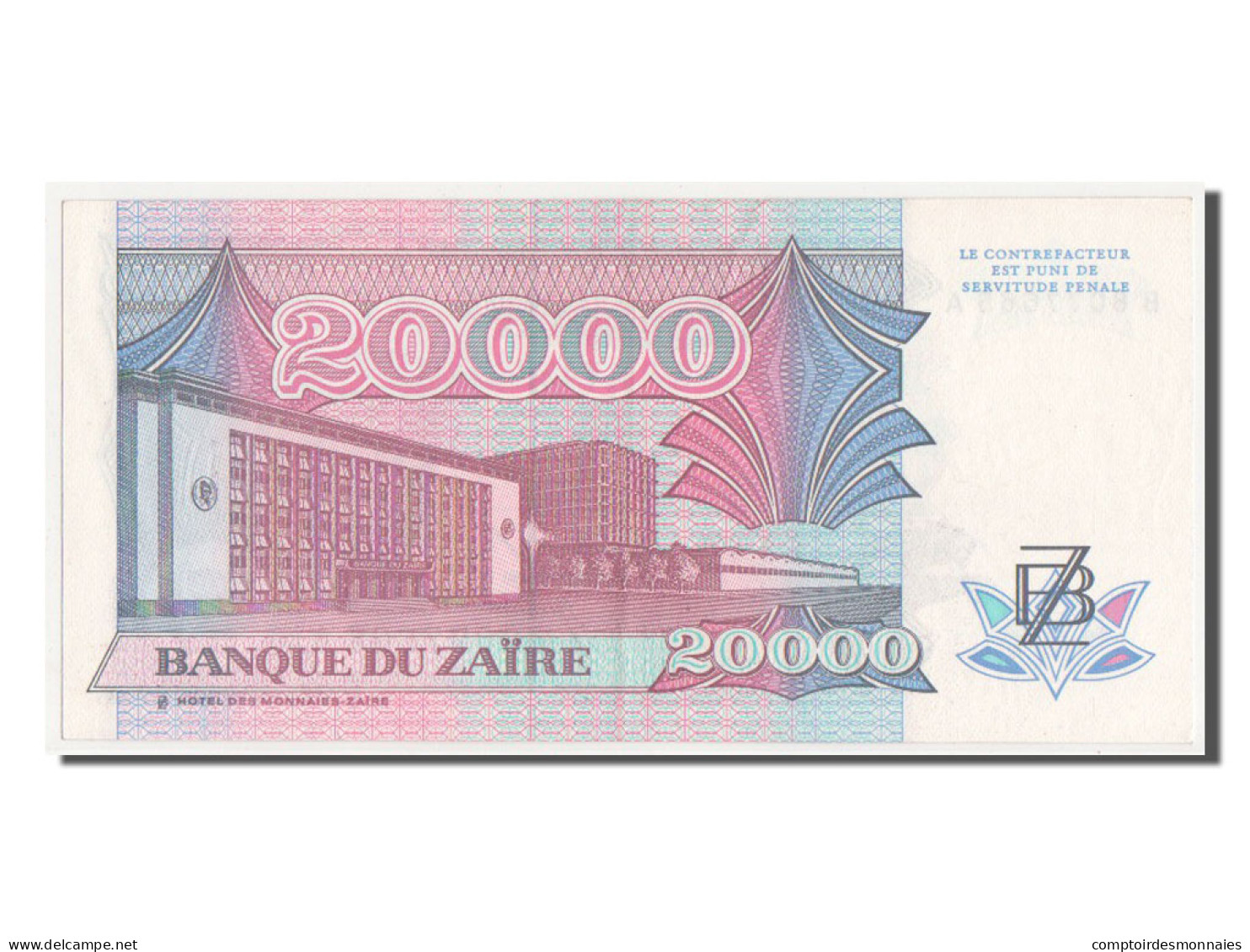 Billet, Zaïre, 20,000 Zaïres, 1991, SPL+ - Zaïre