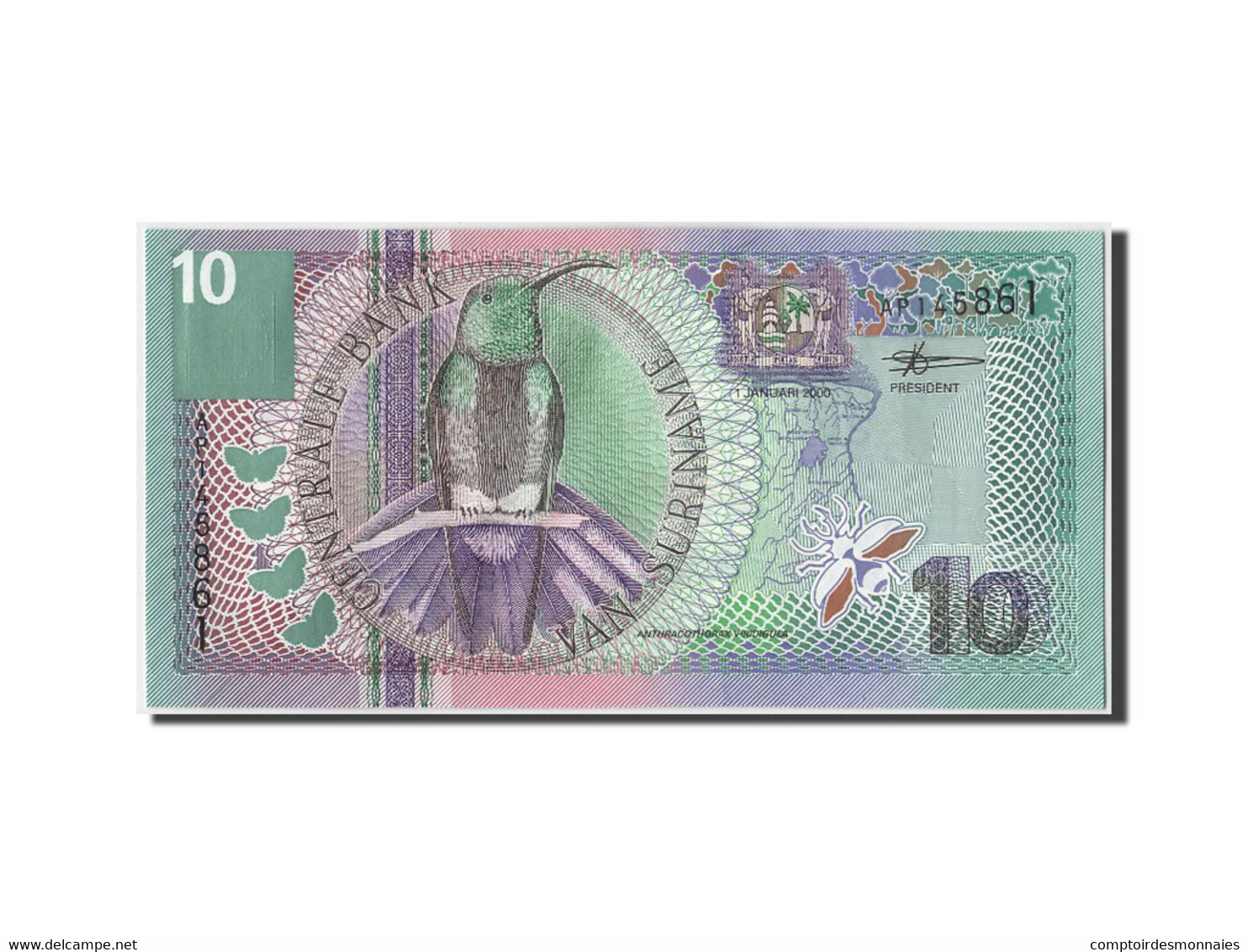 Billet, Suriname, 10 Gulden, 2000, 2000-01-01, NEUF - Surinam