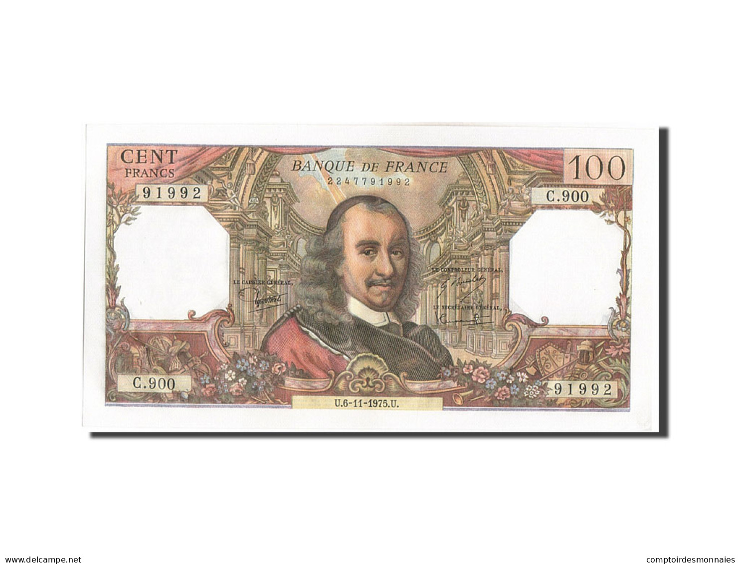 Billet, France, 100 Francs, 100 F 1964-1979 ''Corneille'', 1975, 1975-11-06 - 100 F 1964-1979 ''Corneille''