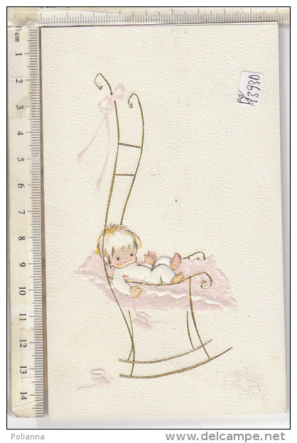 PO1393D# BIGLIETTO PARTECIPAZIONE NASCITA - BEBE' CON SEDIA A DONDOLO - TORINO 1972/BAMBINI - Naissance & Baptême