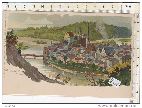 PO1700D# GERMANIA - GERMANY - WASSERBURG INN - Acquerellata  No VG - Wasserburg (Inn)