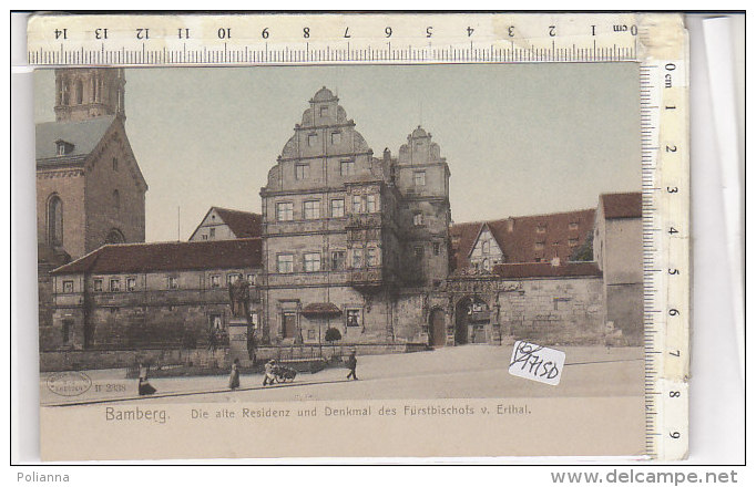 PO1715D# GERMANIA - GERMANY - BAMBERG - DIE ALTE REZIDENZ UND DENKMAL DES FURSTBISCHOFS V.ERTHAL - Acquerellata  No VG - Bamberg