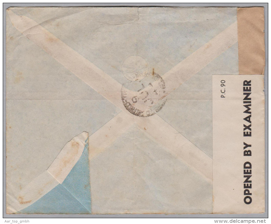 Kolumbien 1944-07-04 Barranquilla Zensur Flugpost Brief Nach Rio - Colombia
