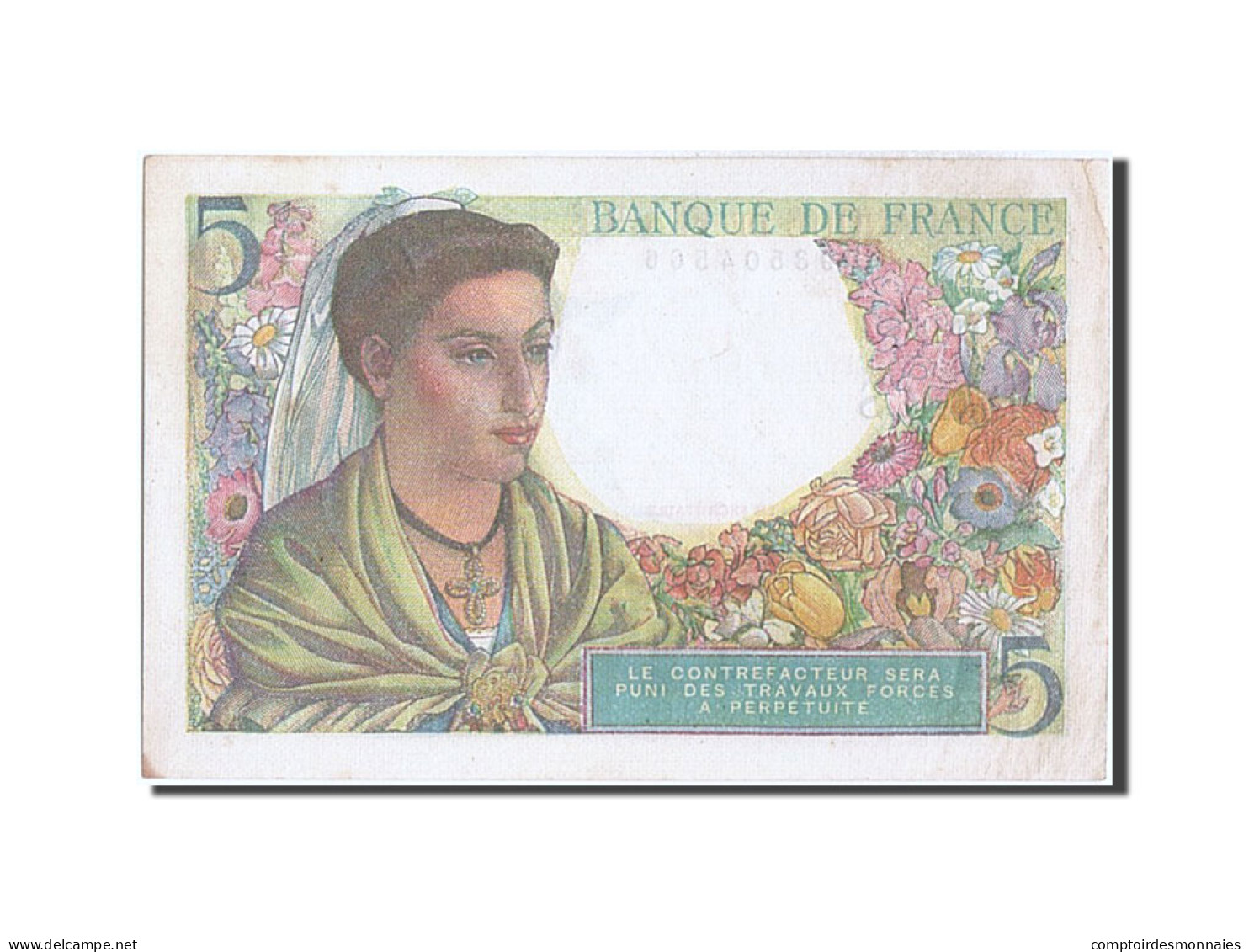 Billet, France, 5 Francs, 5 F 1943-1947 ''Berger'', 1943, 1943-07-22, SUP - 5 F 1943-1947 ''Berger''