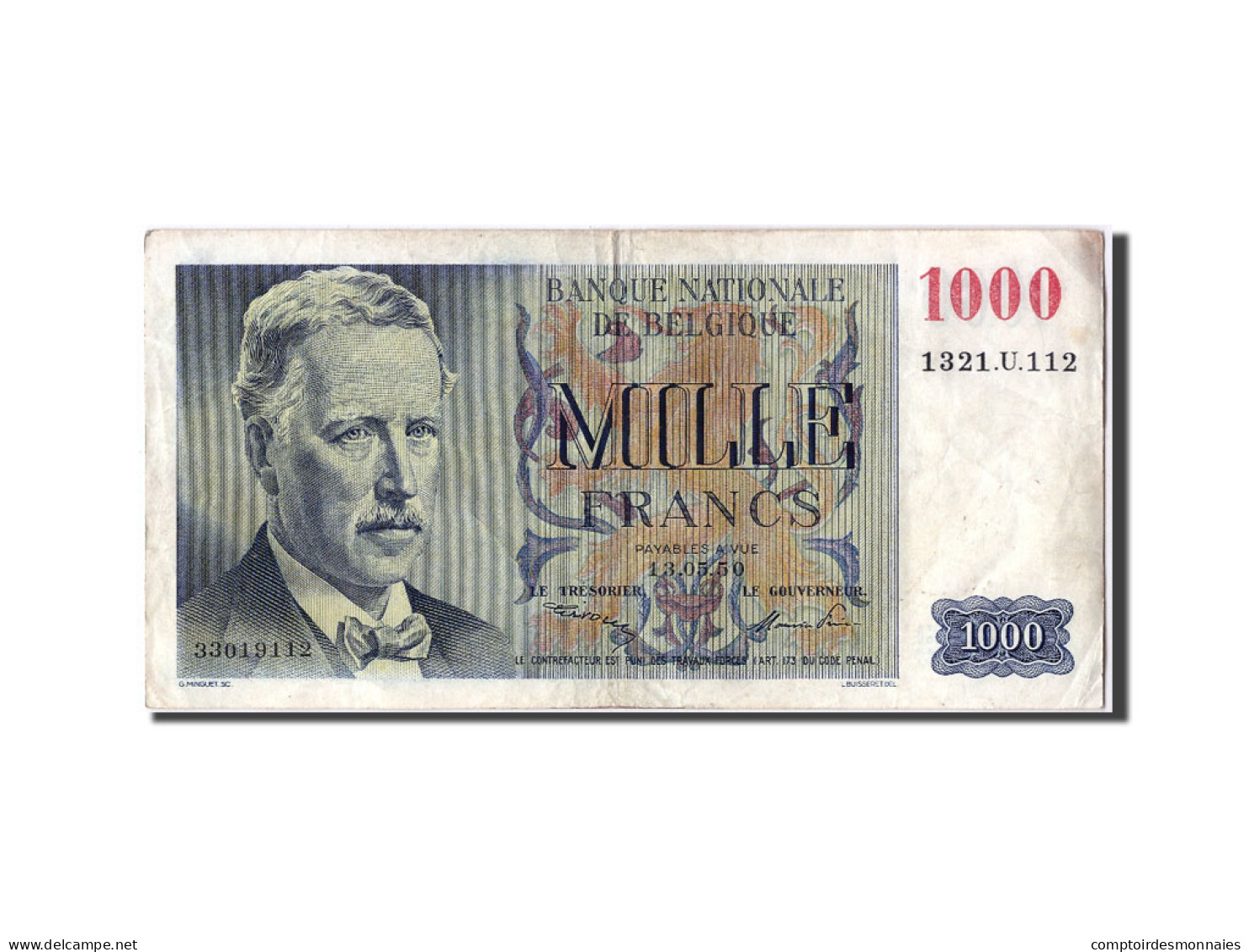 Billet, Belgique, 1000 Francs, 1950, 1950-05-13, TTB - 1000 Francos