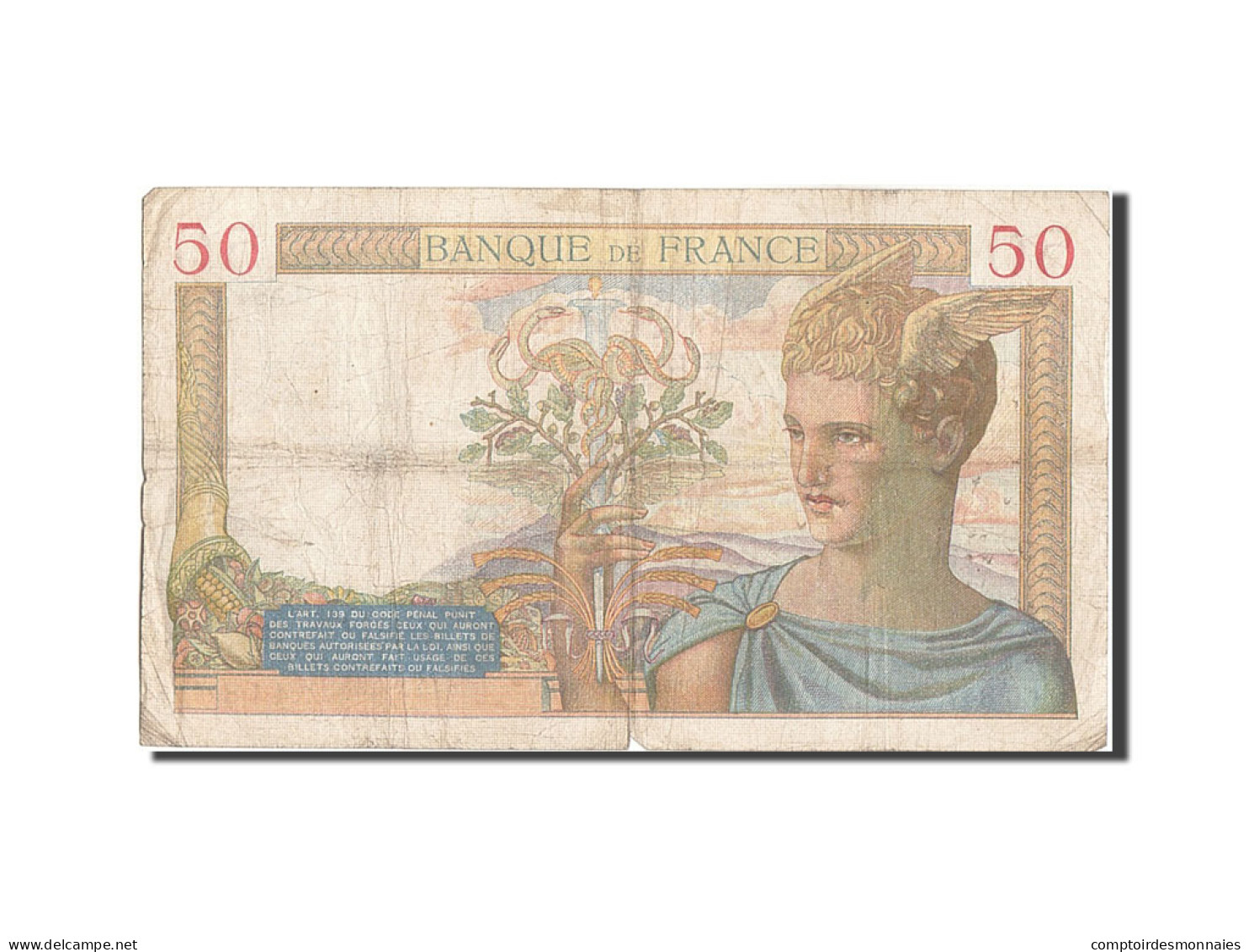 Billet, France, 50 Francs, 50 F 1934-1940 ''Cérès'', 1936, 1936-02-27, B+ - 50 F 1934-1940 ''Cérès''