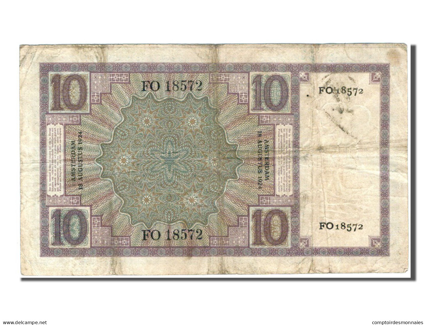 Billet, Pays-Bas, 10 Gulden, 1924, TB - 10 Gulden