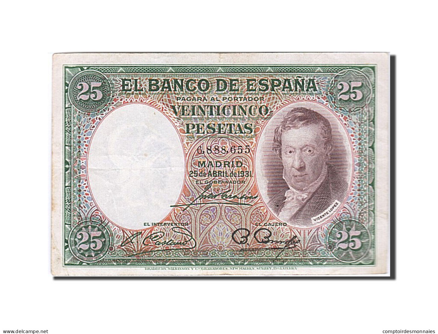 Billet, Espagne, 25 Pesetas, 1931, 1931-04-25, TTB+ - 1-2-5-25 Pesetas