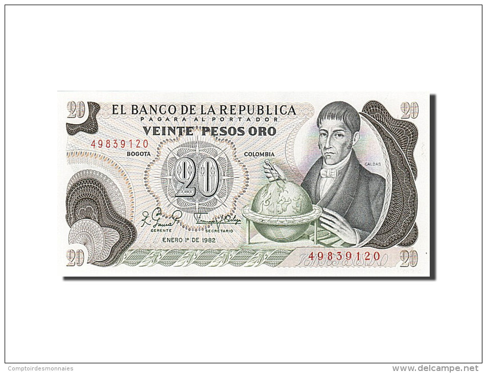[#258500] Colombie, 20 Pesos Oro, Type F. Jose De Caldas - Colombie