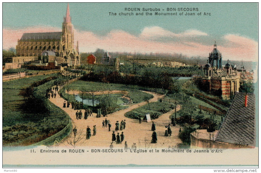 ENVIRONS   DE ROUEN  BON SECOURS  L'EGLISE ET LE MONUMENT DE JEANNE D'ARC      (NUOVA) - Rouen